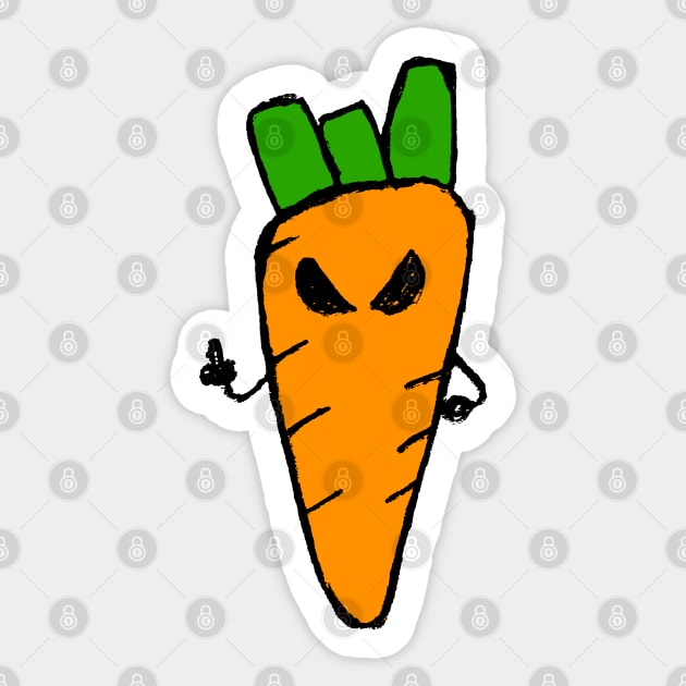 Caroth – angry carrot giving the finger Sticker by Saputello